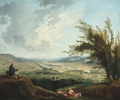 Weitläufige Landschaft bei Paris von Hubert Robert